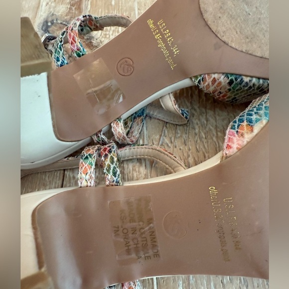 Karen Scott LORAH Colorful Ankle Strap Open Toe Heels 7M - Picture 7 of 7